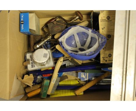 TOOLS - two boxes of miscellaneous tools to include hammers, clamps, files and sundry items.