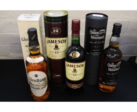 WHISKY - 3 bottles of Whisky to include a bottle of Jameson Irish 12 Year Old Whisky (700ml), a bottle of 10 Year Old Glenbur