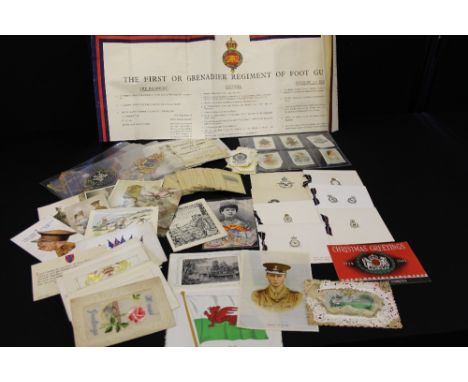POSTCARDS - SILK WWI - RAF CHRISTAMS CARDS 1920'S - A collection of 17 WWI silk postcards, also postcards of soldiers. Also i