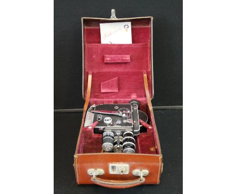 BOLEX PAILLARD - a 16mm Bolex Paillard camera in original leather case in full working order. Lot includes original manual, c