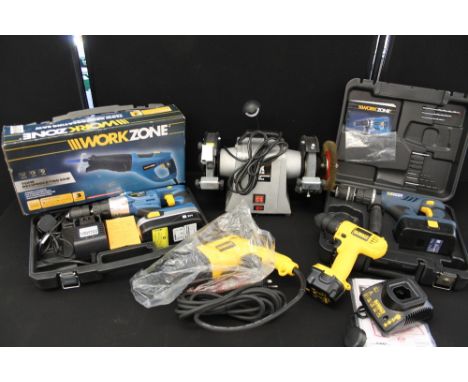 ELECTRICAL WORK TOOLS - 10 cased boxed tools to include a Eumig 9.6v Rechargeable cordless Air pump (no charger), unused angl