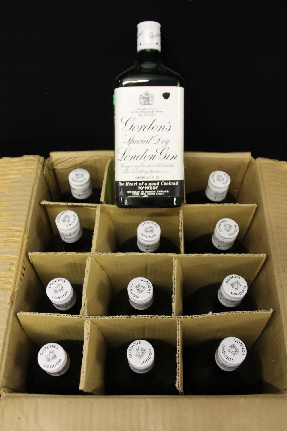 GIN GORDON'S GIN A case of 12 bottles of Gordon's, 1970's, 70