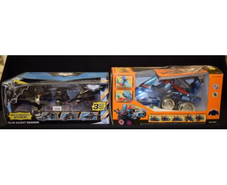 Batman - a Mattel The Dark Knight Rises, three piece Dark Knight Squadron multi /missile Attack set;  Batman Begins space stu