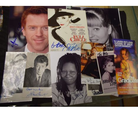 Autographs - a quantity of signed photographic and other images to include Robert Redford; Michael Caine; Whoopi Goldberg; Ka