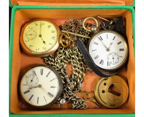 Watches - a Victorian silver openface pocketwatch, white enamel dial, bold Roman numerals, gold spade hands, Thomas **** Batc