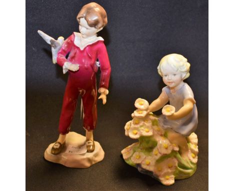 A Royal Worcester figure, May, by G F Doughty; another, The Parakeet (2)
