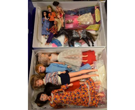 Toys - Palitoy Pippa Action Girl, Tressy Dolls, Mattel Barbie, Marlo flip and Mary Quant, Daisy Doll, clothes and accessories