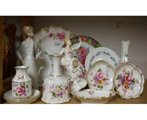 Ceramics - a Royal Doulton figure, Shirley HN2702; Royal Crown Derby including Posies trinket dishes, Royal Pinxton Roses pla
