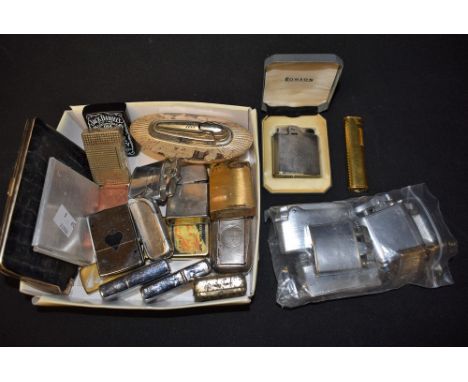 A 20 micron plated Dunhill cigarette lighter; Ronson cigarette lighter; others, pocket and table; Star, Zippo, Hadson, qty