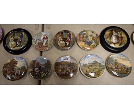 Prattware Pot Lids - Philadelphia exhibition; others Hide and Seek; etc (10)