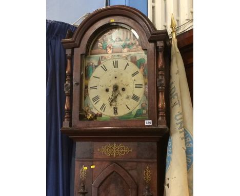 A 19th Century mahogany longcase clock with pedestal dial and 8 day movement