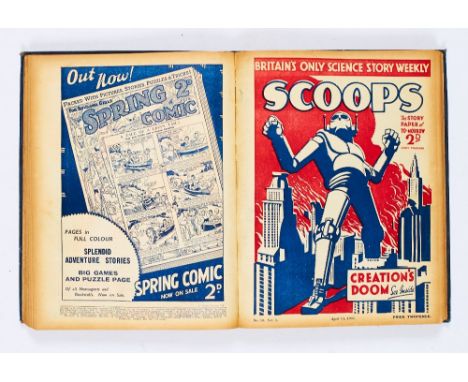 Scoops (1934) 1-20. Complete series in bound volume. The UK's first science fiction weekly with The Poison Belt by Sir Arthur