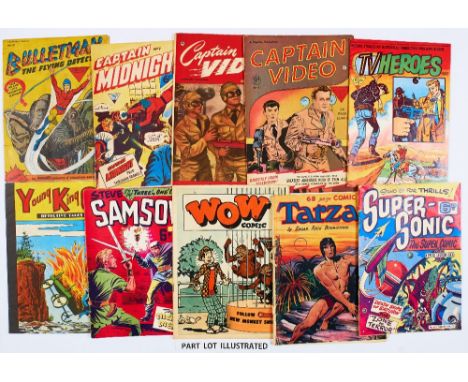 L. Miller Mix + (1950s). Bulletman 10, Captain Midnight 7, 9, Captain Video 1, 2, 4, Captain Vigour 12, Cheyenne Kid 7, Flash