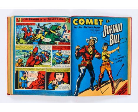 Comet (Jul-Dec 1954) 311-336. In bound volume. Starring Buffalo Bill, Claude Duval, Strongbow and King of the Khyber Rifles. 