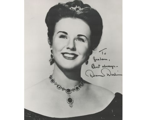 Deanna Durbin signed 10x8 inch vintage black and white photo dedicated. Good condition. All autographs are genuine hand signe