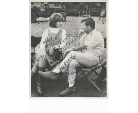 Bryan Forbes and Nanette Newman signed vintage black and white photo. Good condition. All autographs are genuine hand signed 