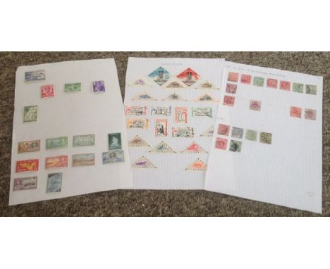 Commonwealth stamp collection 3 loose pages countries include Tonga, Lundy Island, Cape of Good Hope , Orange Free State and 