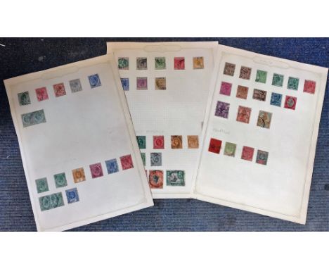 British Commonwealth stamp collection 3 loose album sheets countries include Cyprus, East Africa, Malta, Mauritius, Gibraltar