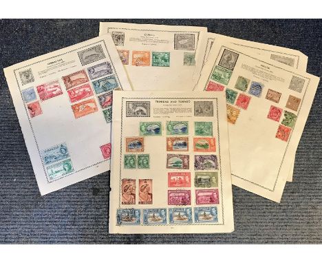 Commonwealth stamp collection 8 loose album pages includes Cyprus, Gibraltar, Malta and Trinidad and Tobago. Good condition W