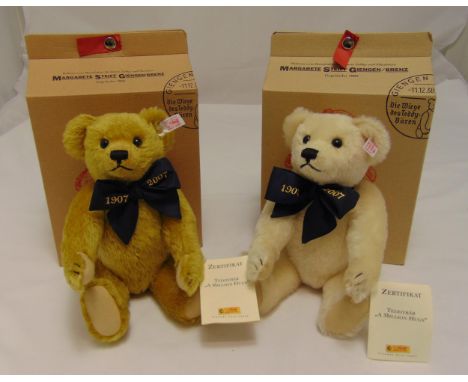 A pair of limited edition Steiff A Million Hugs teddy bears 1907-2007 in original packaging