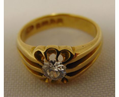 18ct yellow gold and diamond gypsy set ring, approx total weight 5.7g