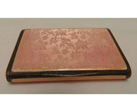 A rectangular hallmarked silver and enamel card case, A/F (import marks)