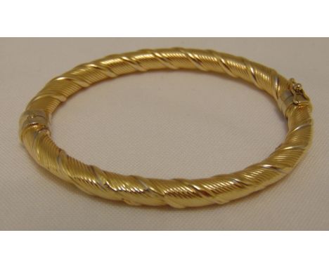 14ct yellow gold rope twist bangle, approx total weight 10.4g