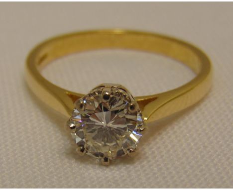 18ct gold diamond solitaire ring, diamond approx 1ct, approx total weight 4.0g