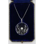 1 Anhänger ungest./undeutl. gest. "1861" wohl WG, zentral Altschliffbrillant wohl ca. 0,2ct., ca. D