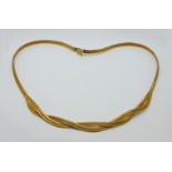 1 Collier GG 18ct. z.T. geflochten, min. Tsp.