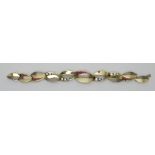 1 Damenarmband GG/WG 14ct. mit Brillanten (lt. EL zus. 1,05ct.) und lt. EL Rubinen (zus. 0,89ct.), G