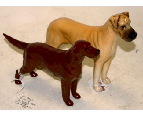 A Beswick model of a Great Dane 'Ruler of Oubourgh' No. 968, gloss finish, together with a Beswick Irish setter 'Sugar of Wen