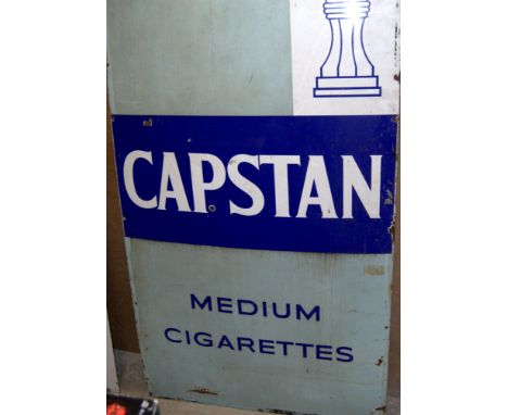 A large mid-20th century 'Capstan Mild Cigarettes' enamel advertising sign, 153x91cm