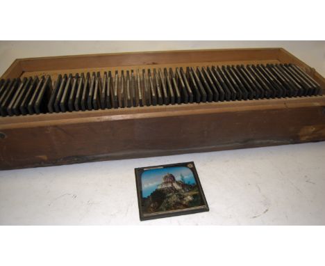 A collection of approx. 50 early 20th century glass magic lantern slides to include examples by W C Hughes of Brewster House 