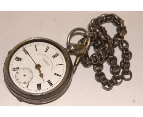 An early 20th century silver cased open face pocket watch, the enamel dial with Roman numerals and subsidiary second dial sig