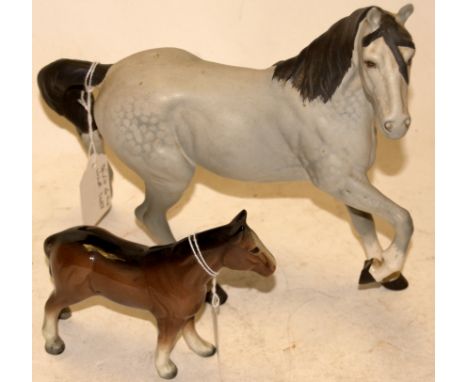 A Beswick model of Spirit of the wind No. 2688 grey matt finish, together with one other model of a horse (2)