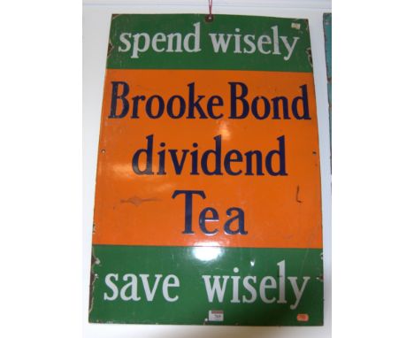 A mid 20th century enamel advertising sign for Brooke Bond Dividend Tea