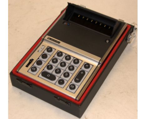 A Sanyo Mini-Calculator, model No. ICC82D, with original box, accessories and packaging, appears unused
