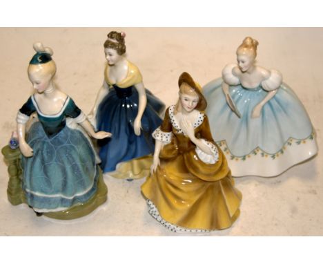 Four various Royal Doulton figurines to include 'Melanie' HN2271, 'Sandra' HN2275, 'Clarinda' HN2724, and 'First Dance' HN280
