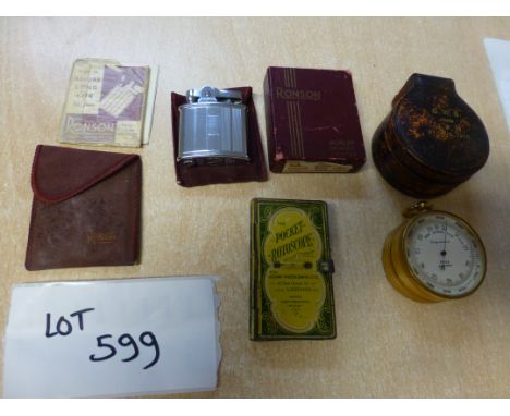 Collectables : Pocket GWS in case, pocket rotoscope - Bournemouth scenes and a boxed Ronson lighter s/213, all good cond.
