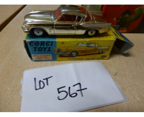 Die-cast : Corgi Toys - Studebaker Golden Hawk 211S boxed original - box not great but otherwise in good cond.