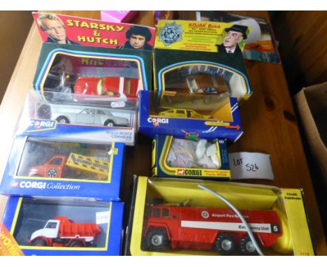 Die-cast : Lovely collection of Corgi boxed, includes Starsky & Hutch 292, Kojak 290 and others, all vgc (7).