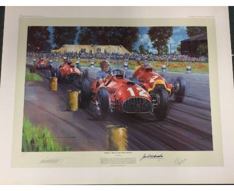 NICHOLAS WATTS (British b. 1947): An unframed limited edition lithograph print entitled 'Ferrari - The First Grand Prix Victo