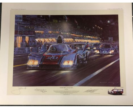 NICHOLAS WATTS (British b. 1947): An unframed limited edition lithograph print entitled 'Racer's Moon - Le Mans 1976' numbere