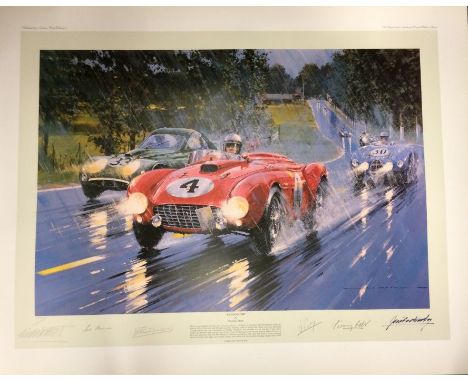 NICHOLAS WATTS (British b. 1947): An unframed limited edition lithograph print entitled 'Le Mans 1954' numbered 11 / 450 bear