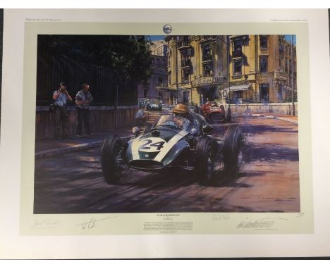 NICHOLAS WATTS (British b. 1947): An unframed limited edition lithograph print entitled 'World Champions 1959' numbered 211 /