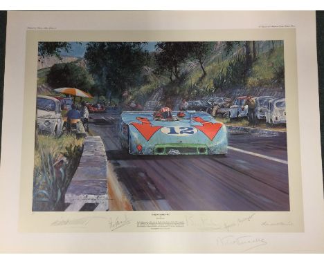 NICHOLAS WATTS (British b. 1947): An unframed limited edition artist's proof lithograph print entitled 'Targa Florio 1970' be
