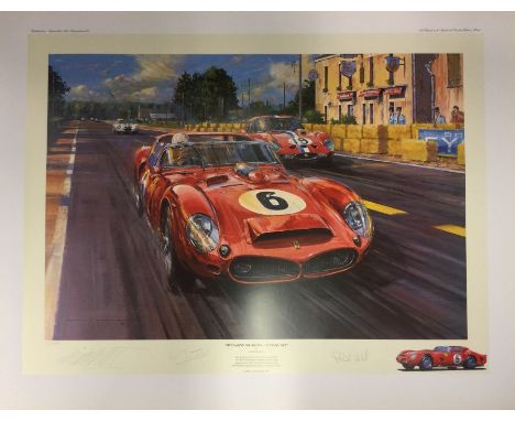 NICHOLAS WATTS (British b. 1947): An unframed limited edition lithograph print entitled 'Mulsanne Shadows - Le Mans 1962' num