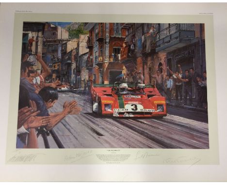NICHOLAS WATTS (British b. 1947): An unframed limited edition lithograph print entitled 'Targa Florio 1972' numbered 11 / 500