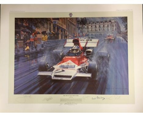 NICHOLAS WATTS (British b. 1947): An unframed limited edition lithograph print entitled 'BRM - The Final Grand Prix Victory' 